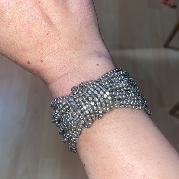 Beautiful Multilayered Silver Statement Bracelet - Picture 1 of 5